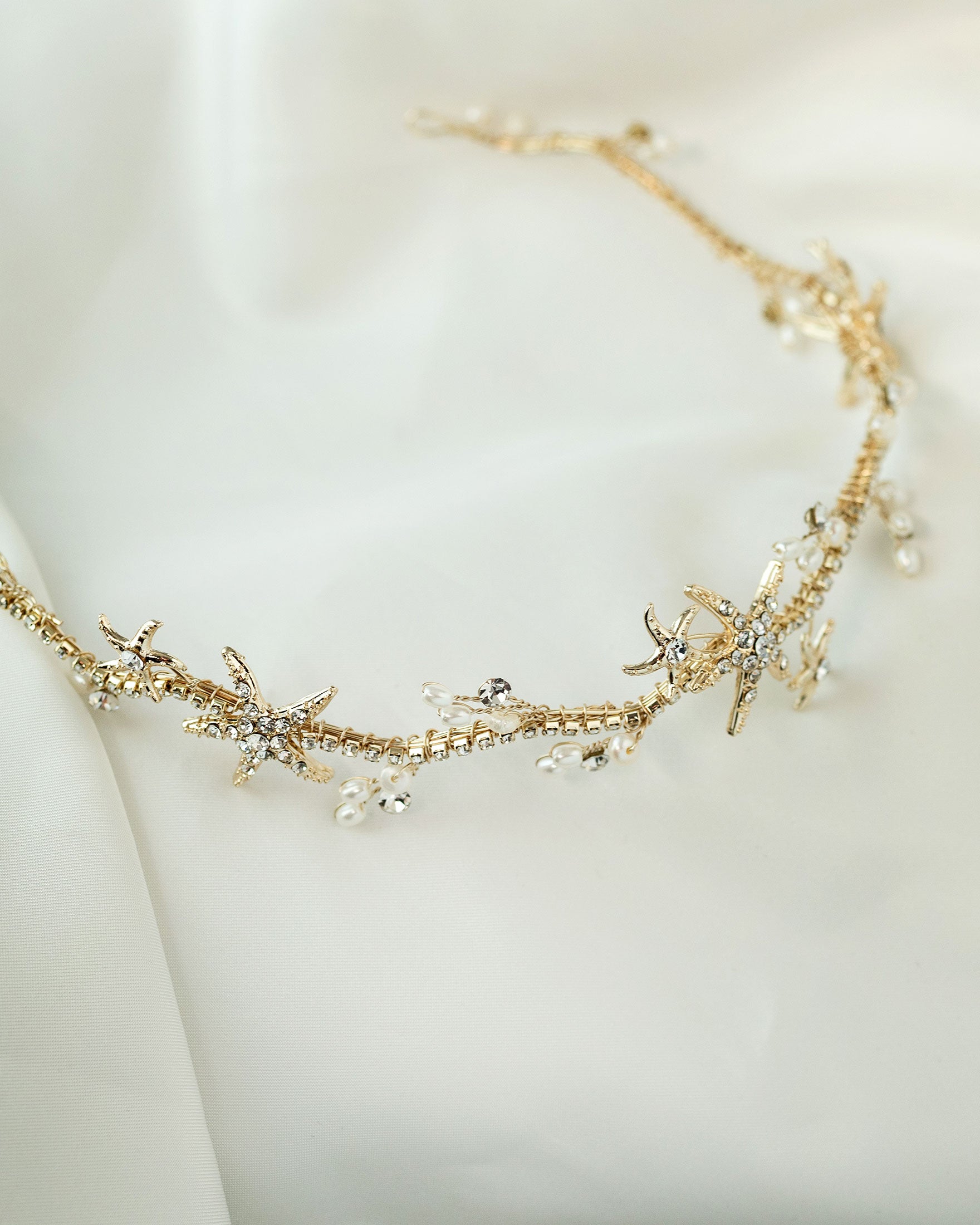 Starfish and Pearl Wedding Headpiece Headband