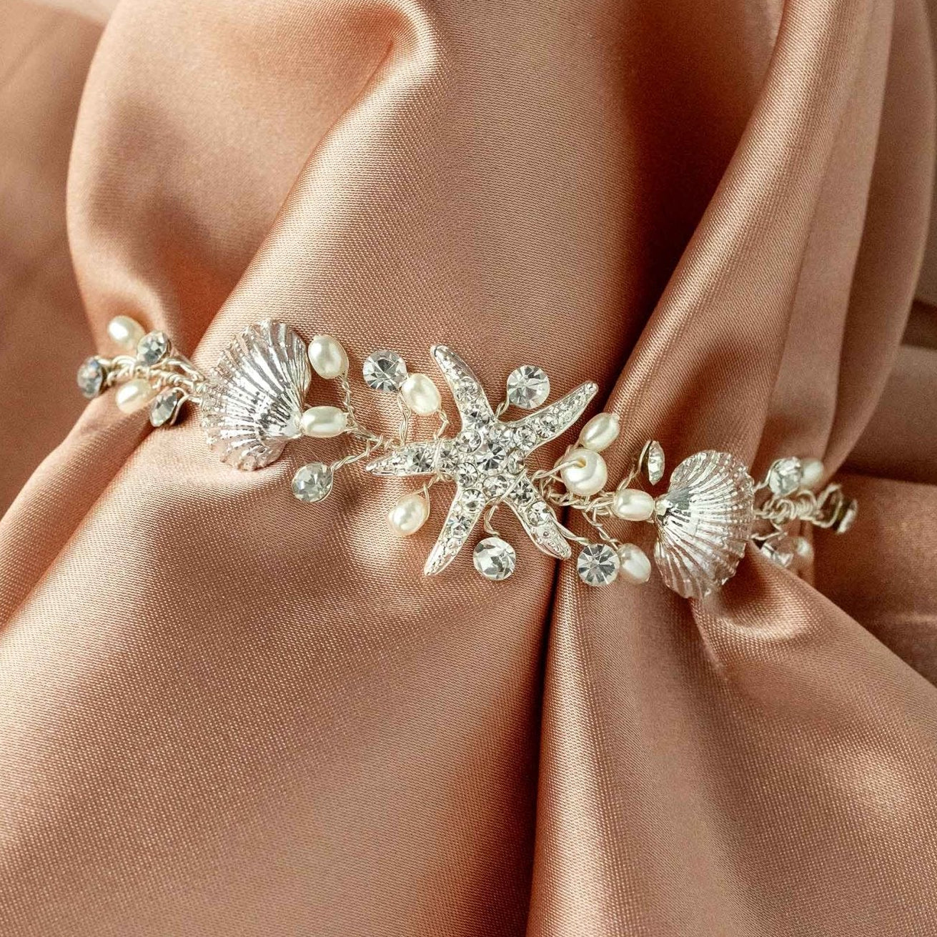 Starfish Bracelet with Shells and Pearls - Bracelet - Cassandra Lynne