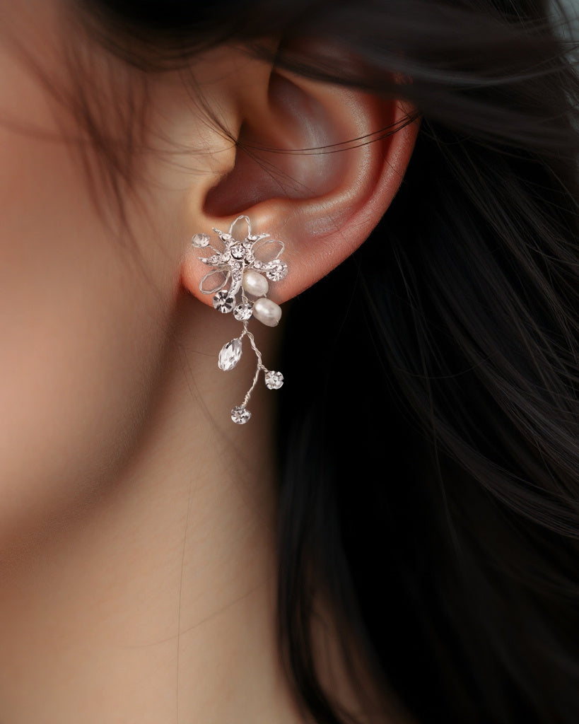 Beach Wedding Earrings with Pearls