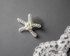 Pearl and Crystal Starfish Hair Comb Cassandra Lynne