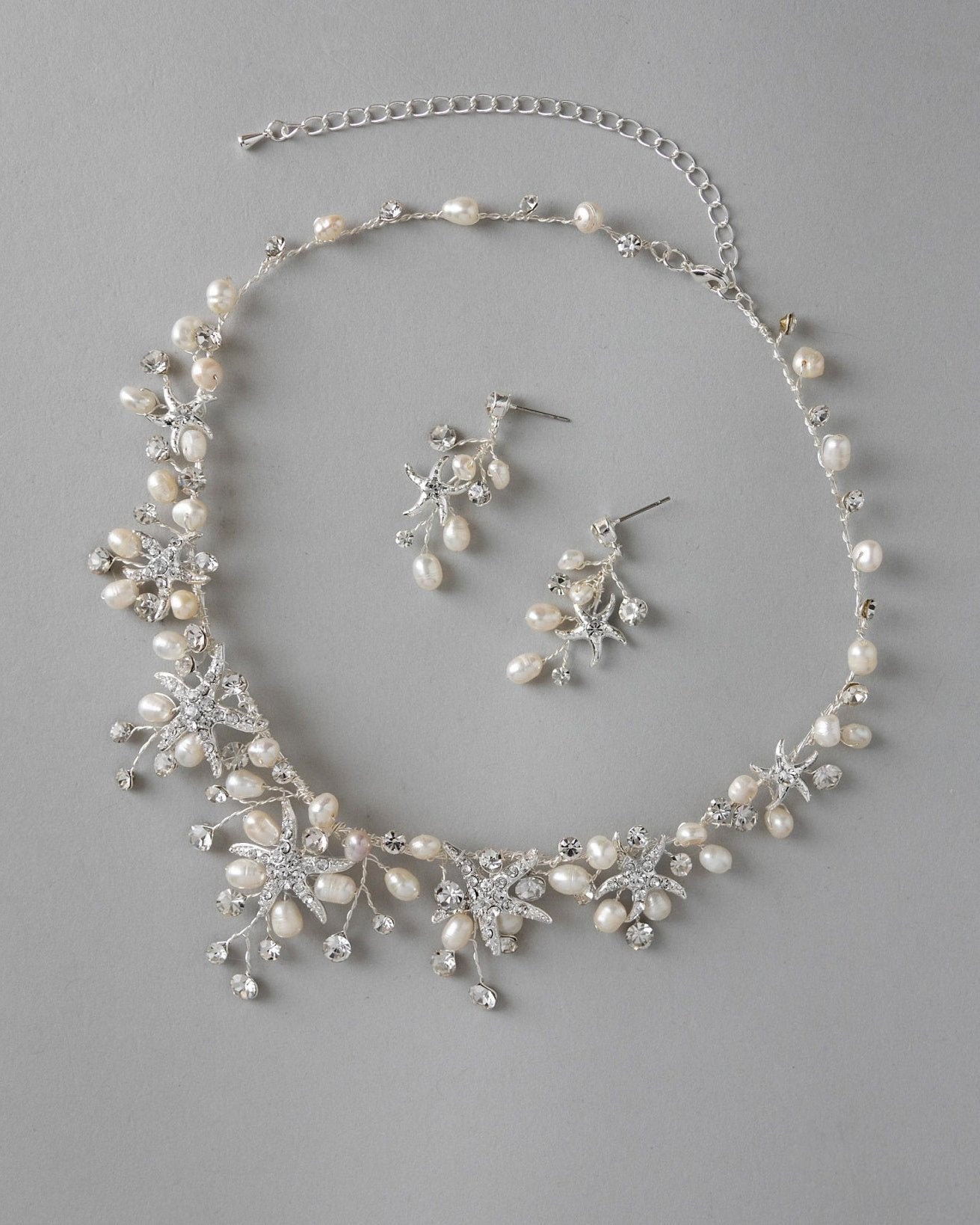 Starfish Wedding Necklace with Freshwater Pearls - Necklace Set - Cassandra Lynne