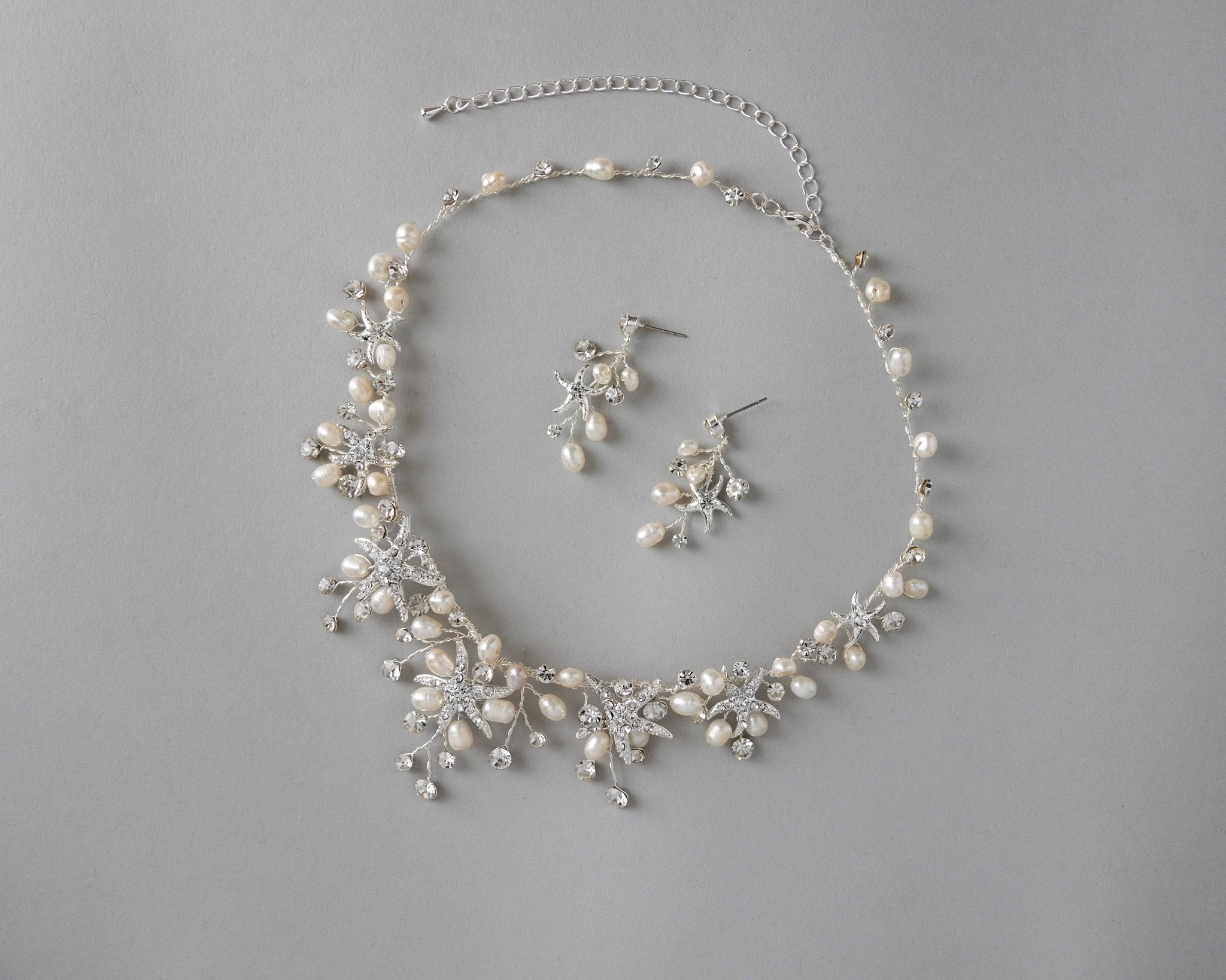 Starfish Wedding Necklace with Freshwater Pearls - Necklace Set - Cassandra Lynne