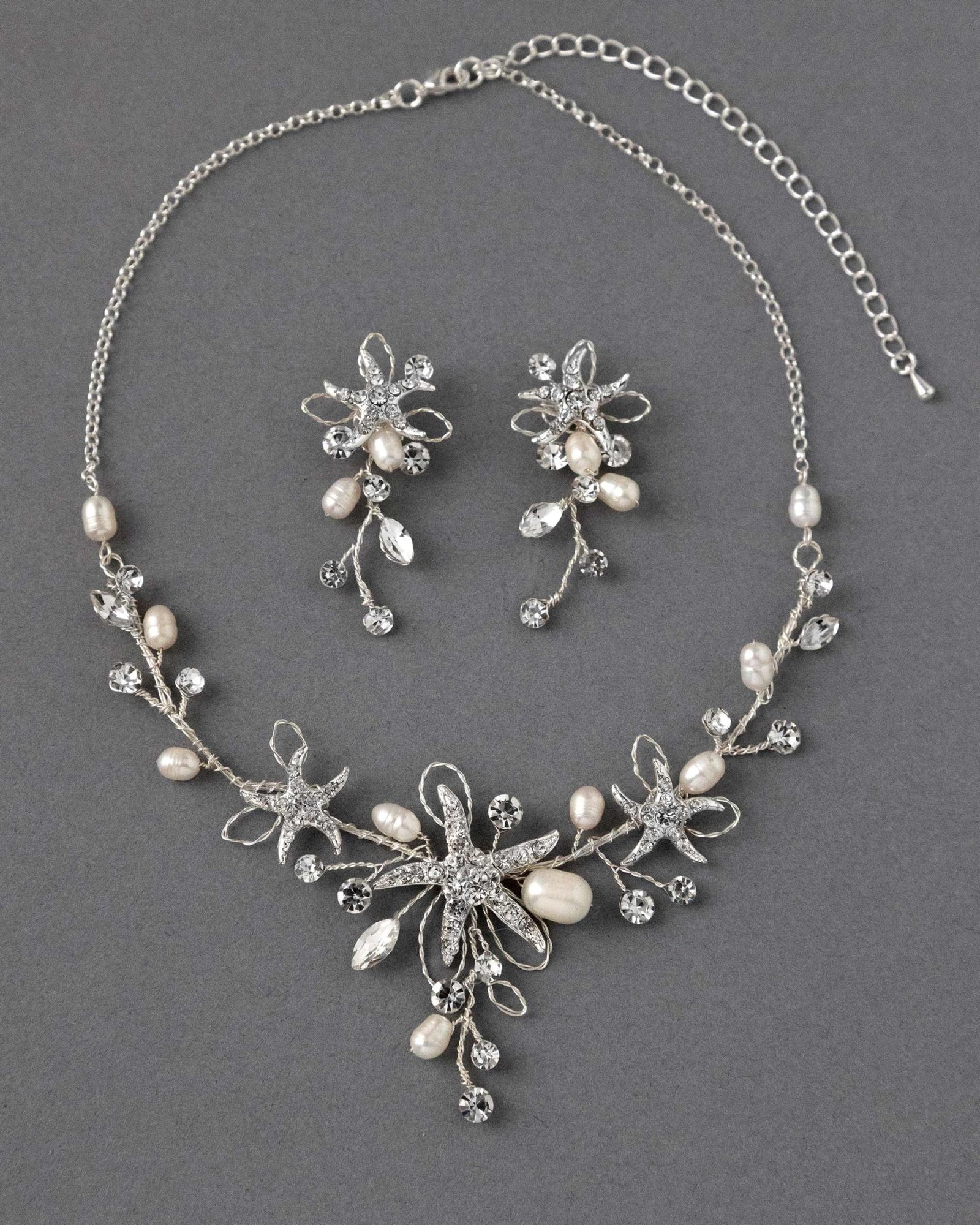 Starfish Wedding Necklace with Pearls - Necklace Set - Cassandra Lynne
