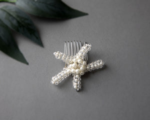 Pearl and Crystal Starfish Hair Comb Cassandra Lynne