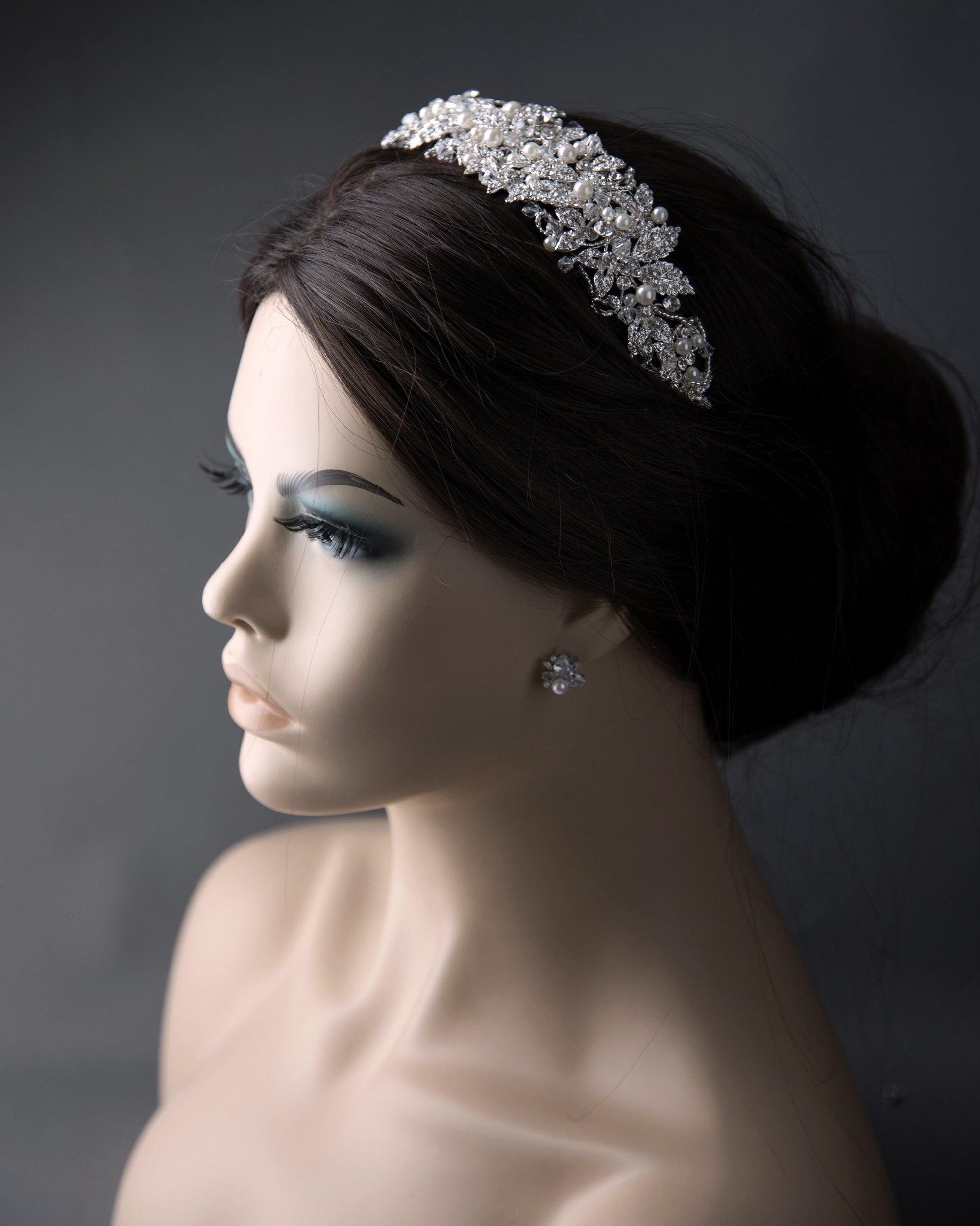 Luxurious Bridal Headpiece of Crystals and Pearls - Cassandra Lynne
