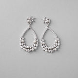 Teardrop Hoop Cluster Bridal Earrings - Earrings - Cassandra Lynne