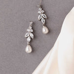 Teardrop Pearl CZ Earrings - Earrings - Cassandra Lynne