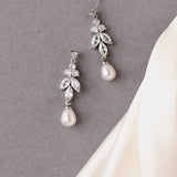 Teardrop Pearl CZ Earrings - Earrings - Cassandra Lynne