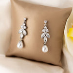 Teardrop Pearl CZ Earrings - Earrings - Cassandra Lynne