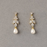 Teardrop Pearl CZ Earrings - Earrings - Cassandra Lynne