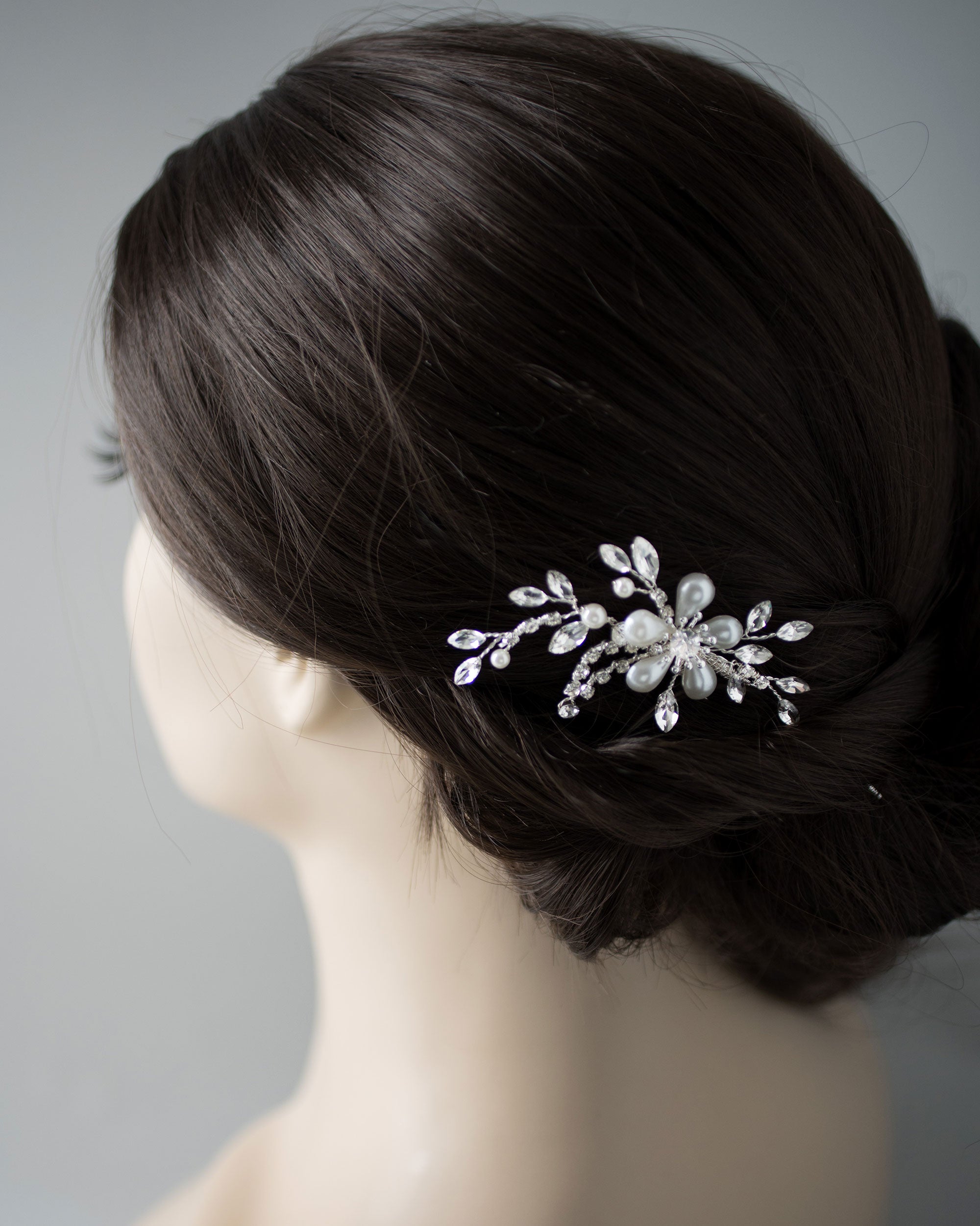 Teardrop Ivory Pearl Flower Hair Pin - Cassandra Lynne