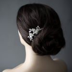 Three Porcelain Flowers Wedding Hair Pin - Hair Pins - Cassandra Lynne