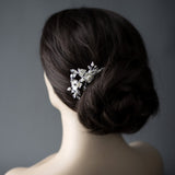 Three Porcelain Flowers Wedding Hair Pin - Hair Pins - Cassandra Lynne