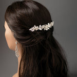 Tiara Comb of Ivory Pearls and Silver Leaves- Cassandra Lynne