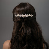 Tiara Comb of Ivory Pearls and Silver Leaves- Cassandra Lynne