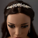 Tiara Comb of Ivory Pearls and Silver Leaves- Cassandra Lynne