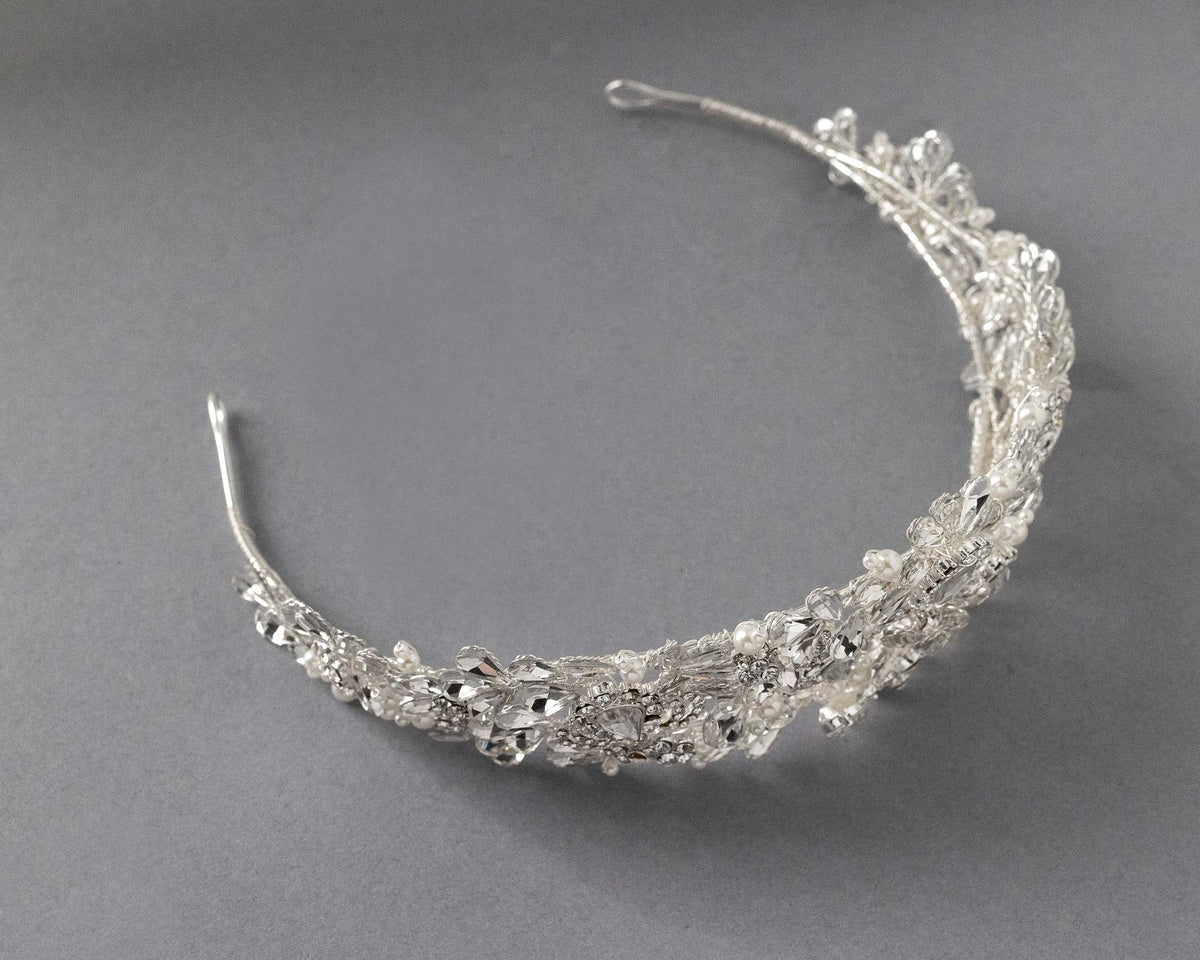 Royal Pearl and Teardrop Crystal Crown