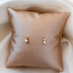 Tiny Pearl Stud and CZ Earrings Gold - Cassandra Lynne