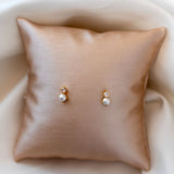 Tiny Pearl Stud and CZ Earrings Gold - Cassandra Lynne