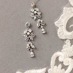 Tiny Pearls and CZ Drop Earrings for the Bride - Earrings - Cassandra Lynne