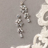 Tiny Pearls and CZ Drop Earrings for the Bride - Earrings - Cassandra Lynne