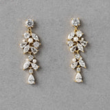 Tiny Pearls and CZ Drop Earrings for the Bride - Earrings - Cassandra Lynne