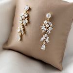 Tiny Pearls and CZ Drop Earrings for the Bride - Earrings - Cassandra Lynne