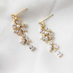 Tiny Pearls and CZ Drop Earrings for the Bride - Earrings - Cassandra Lynne