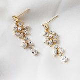 Tiny Pearls and CZ Drop Earrings for the Bride - Earrings - Cassandra Lynne