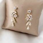 Tiny Pearls and CZ Drop Earrings for the Bride - Earrings - Cassandra Lynne