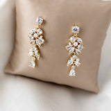 Tiny Pearls and CZ Drop Earrings for the Bride - Earrings - Cassandra Lynne