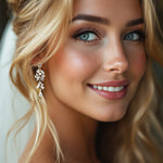 Tiny Pearls and CZ Drop Earrings for the Bride - Earrings - Cassandra Lynne