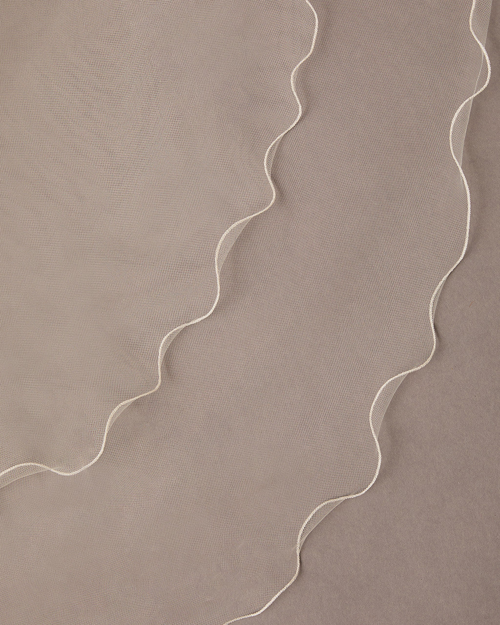 Two Layer Wavy Pencil Edge Bridal Veil Circle Cut - Cassandra Lynne
