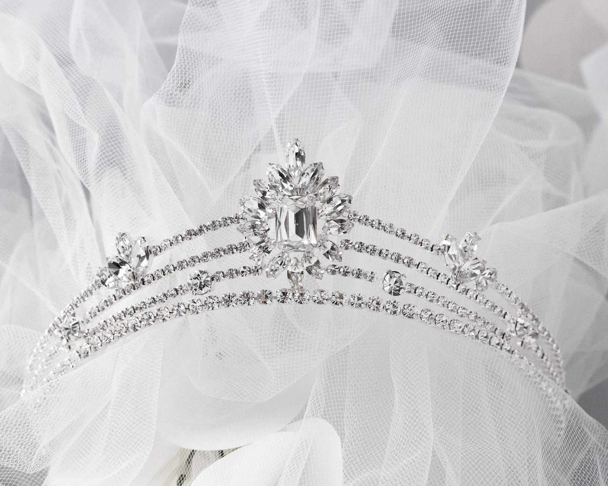 Tiara Shop Modern Tiara Wedding Modern Princess 18K Gold Plated Designer Tiara