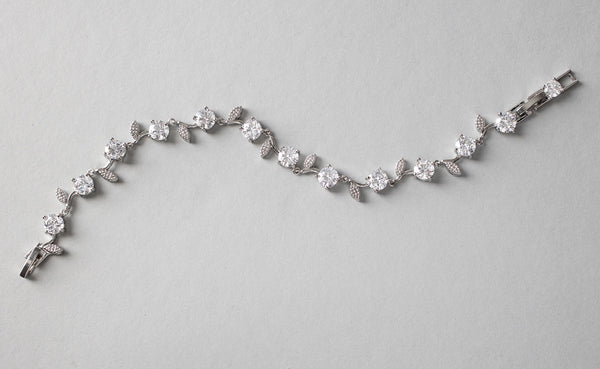 Brilliant Round CZ Vine Bracelet for the Bride