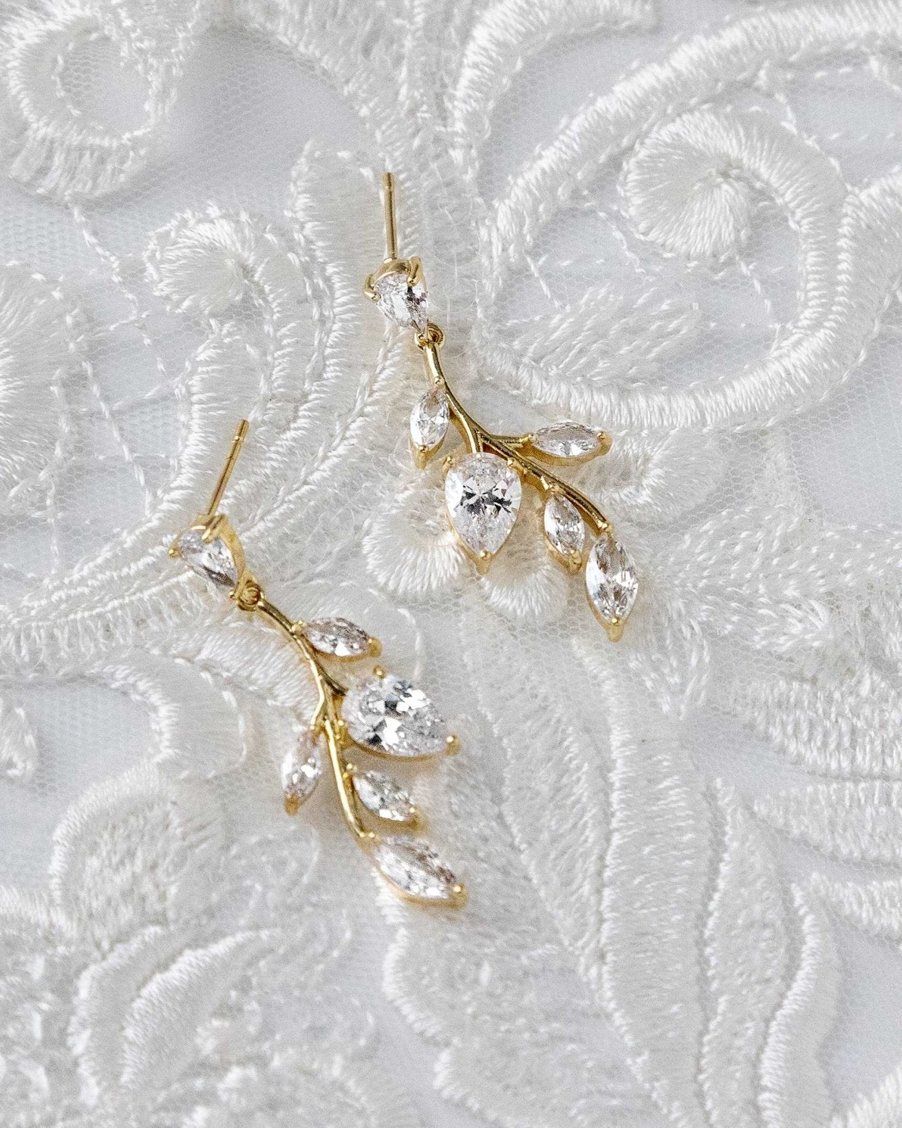 Vine CZ Bridal Earrings - Earrings - Cassandra Lynne