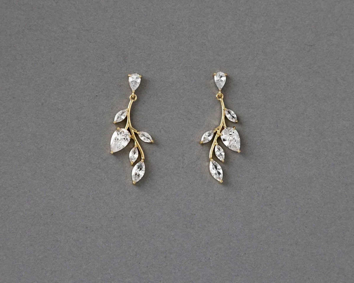 Vine CZ Bridal Earrings - Earrings - Cassandra Lynne