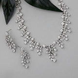 Vine Drops CZ Birdal Necklace Set - Necklace Set - Cassandra Lynne