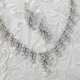 Vine Drops CZ Birdal Necklace Set - Necklace Set - Cassandra Lynne