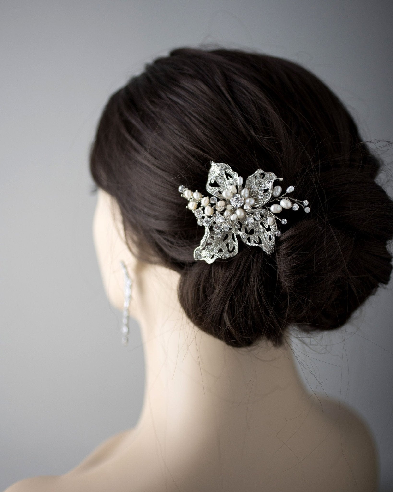 Vintage Bridal hair Clip with Pearls - Hair Clips - Cassandra Lynne