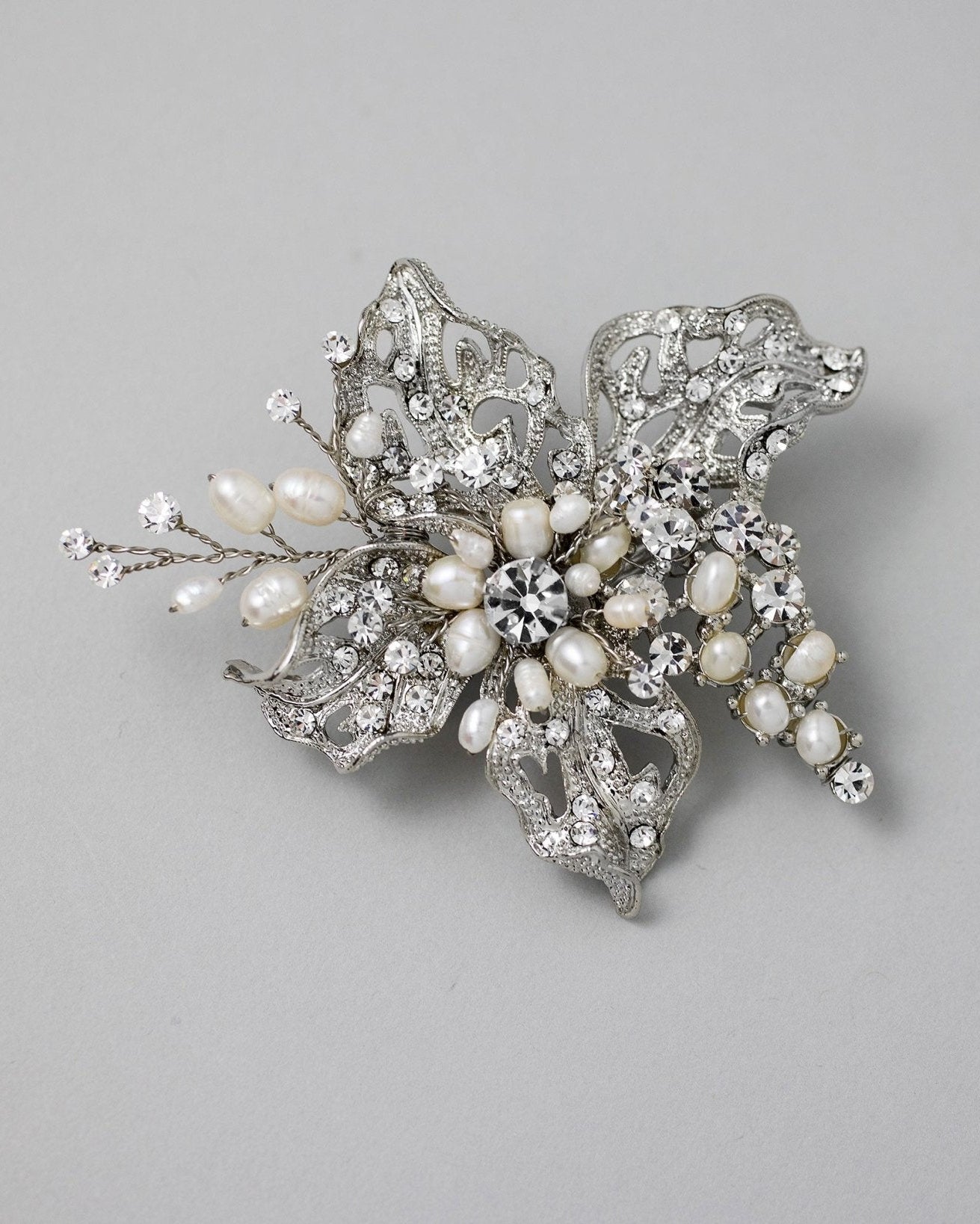 Vintage Bridal hair Clip with Pearls - Hair Clips - Cassandra Lynne