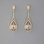 Vintage Emerald CZ Bridal Earrings - Earrings - Cassandra Lynne