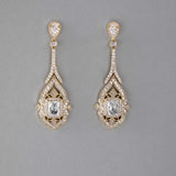 Vintage Emerald CZ Bridal Earrings - Earrings - Cassandra Lynne