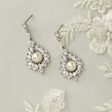 Vintage Pearl Drop Bridal Earrings - Earrings - Cassandra Lynne