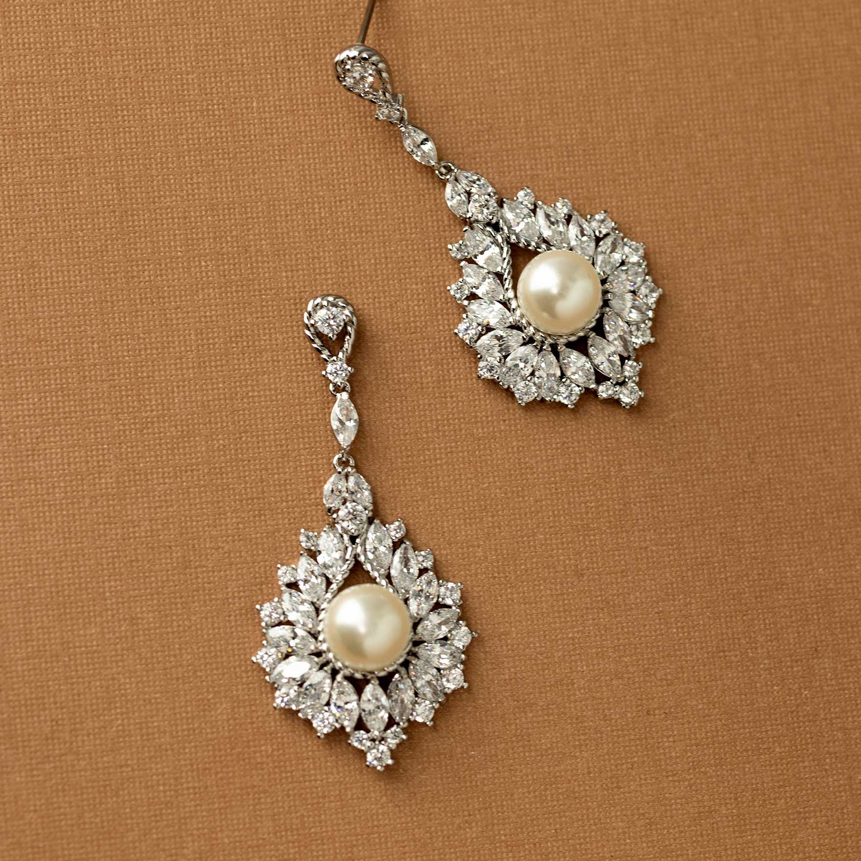Vintage Pearl Drop Bridal Earrings - Earrings - Cassandra Lynne