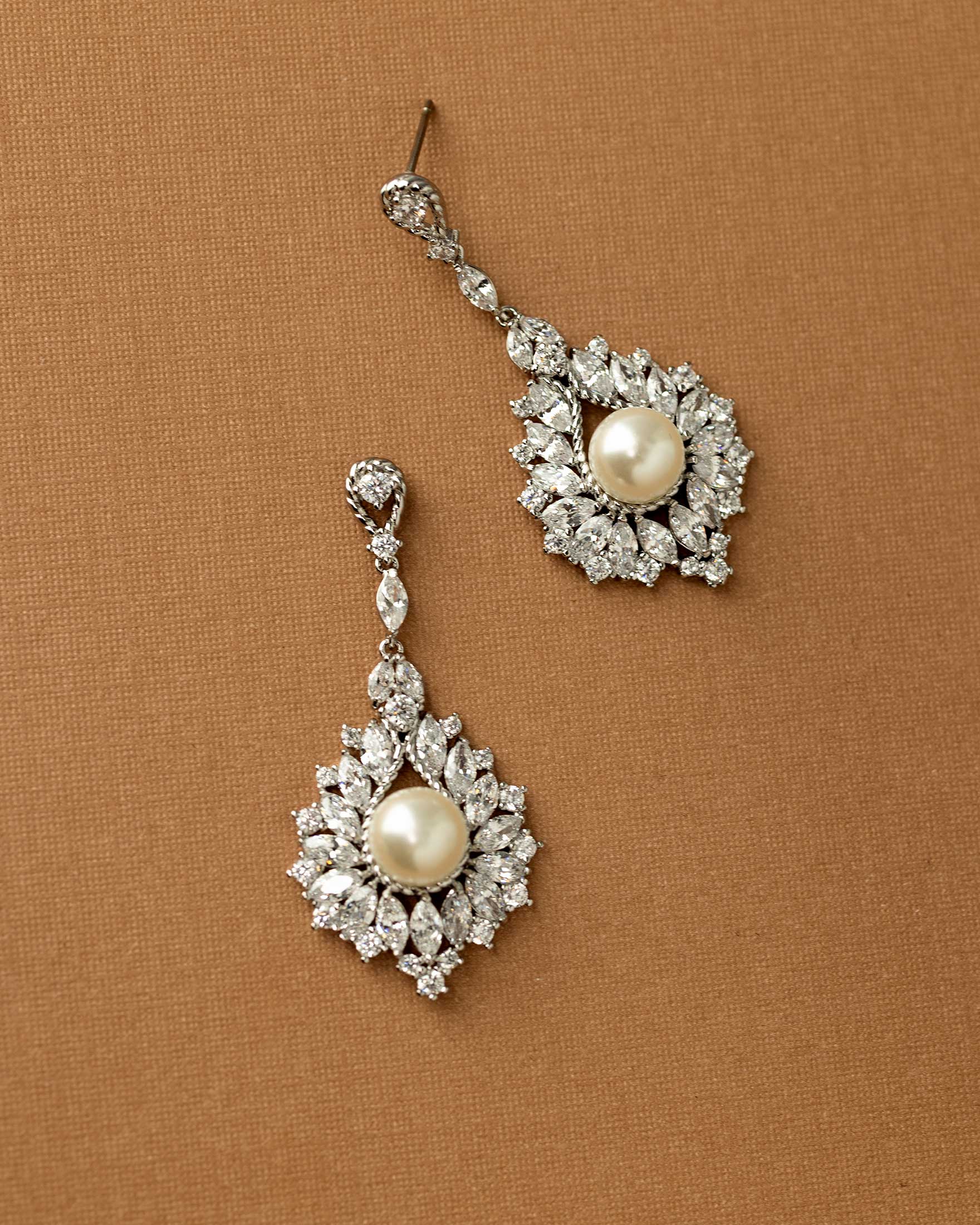 Vintage Pearl Drop Bridal Earrings - Earrings - Cassandra Lynne