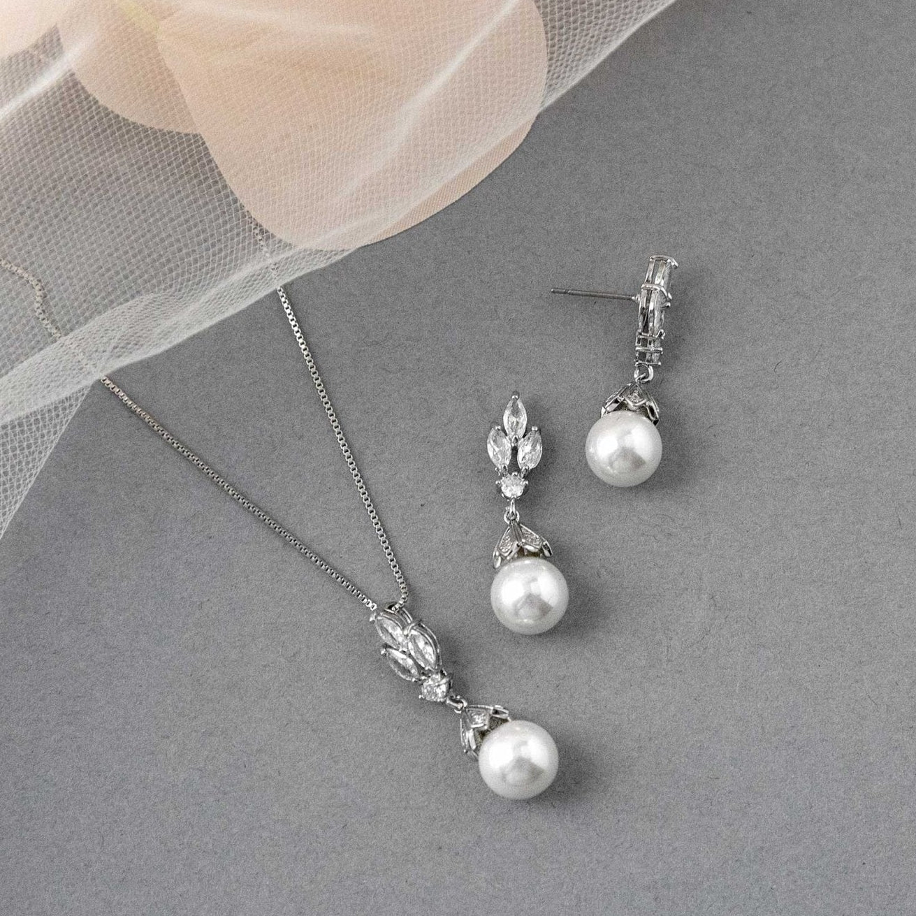 Vintage Inspired Pearl Pendant Necklace Set - Pendant - Cassandra Lynne