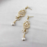Vintage Pearl CZ Bridal Earrings - Earrings - Cassandra Lynne
