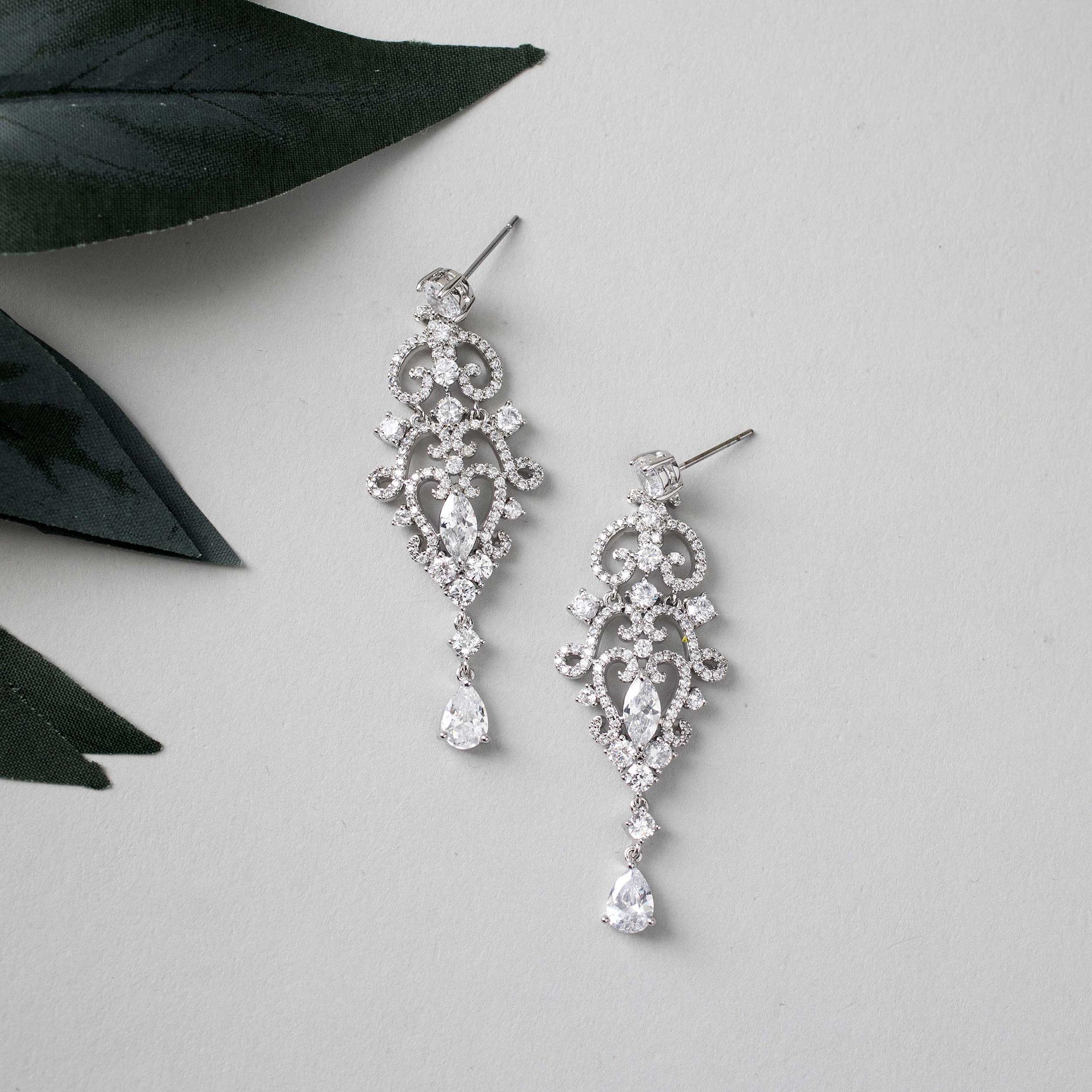 Denifery Handmade Chandelier Earrings Bridal Crystal India | Ubuy