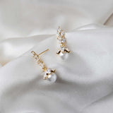 Vintage Style Pearl Drop CZ Bridal Earrings - earrings - Cassandra Lynne
